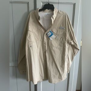 Columbia PFG Khaki long sleeve lightweight XL shirt NWT